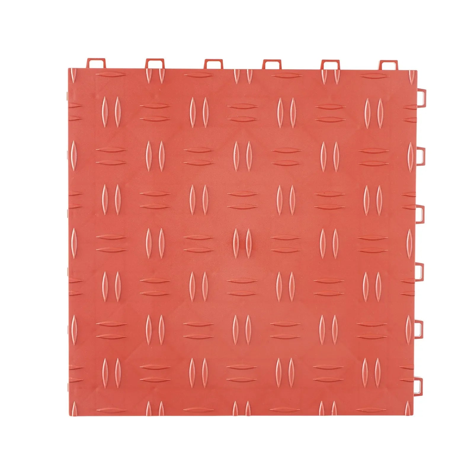 VEVOR Garage Tiles Interlocking, 12 x 12 x 0.53 inch 50 Pack Garage Floor Covering Tiles, Non-Slip Double-Sided Texture Garage Flooring Tiles, for Garages, Basements, Repair Shops, Red