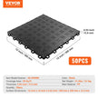 VEVOR Garage Tiles Interlocking, 12 x 12 x 0.53 inch 50 Pack Garage Floor Covering Tiles, Non-Slip Double-Sided Texture Garage Flooring Tiles, for Garages, Basements, Repair Shops, Black
