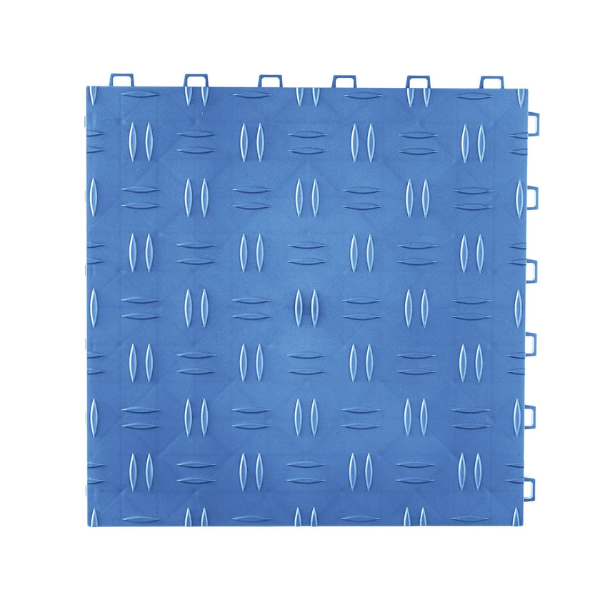 VEVOR Garage Tiles Interlocking, 12 x 12 x 0.53 inch 50 Pack Garage Floor Covering Tiles, Non-Slip Double-Sided Texture Garage Flooring Tiles, for Garages, Basements, Repair Shops, Blue