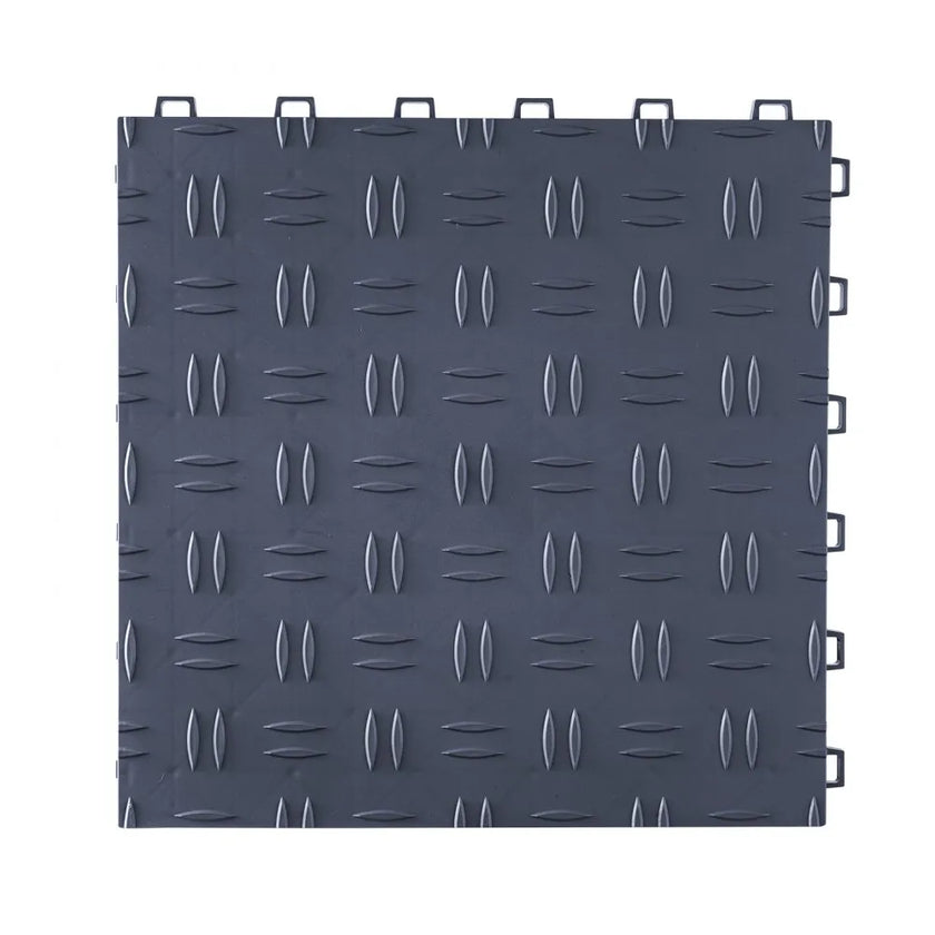 VEVOR Garage Tiles Interlocking, 12 x 12 x 0.53 inch 50 Pack Garage Floor Covering Tiles, Non-Slip Double-Sided Texture Garage Flooring Tiles, for Garages, Basements, Repair Shops, Graphite Gray