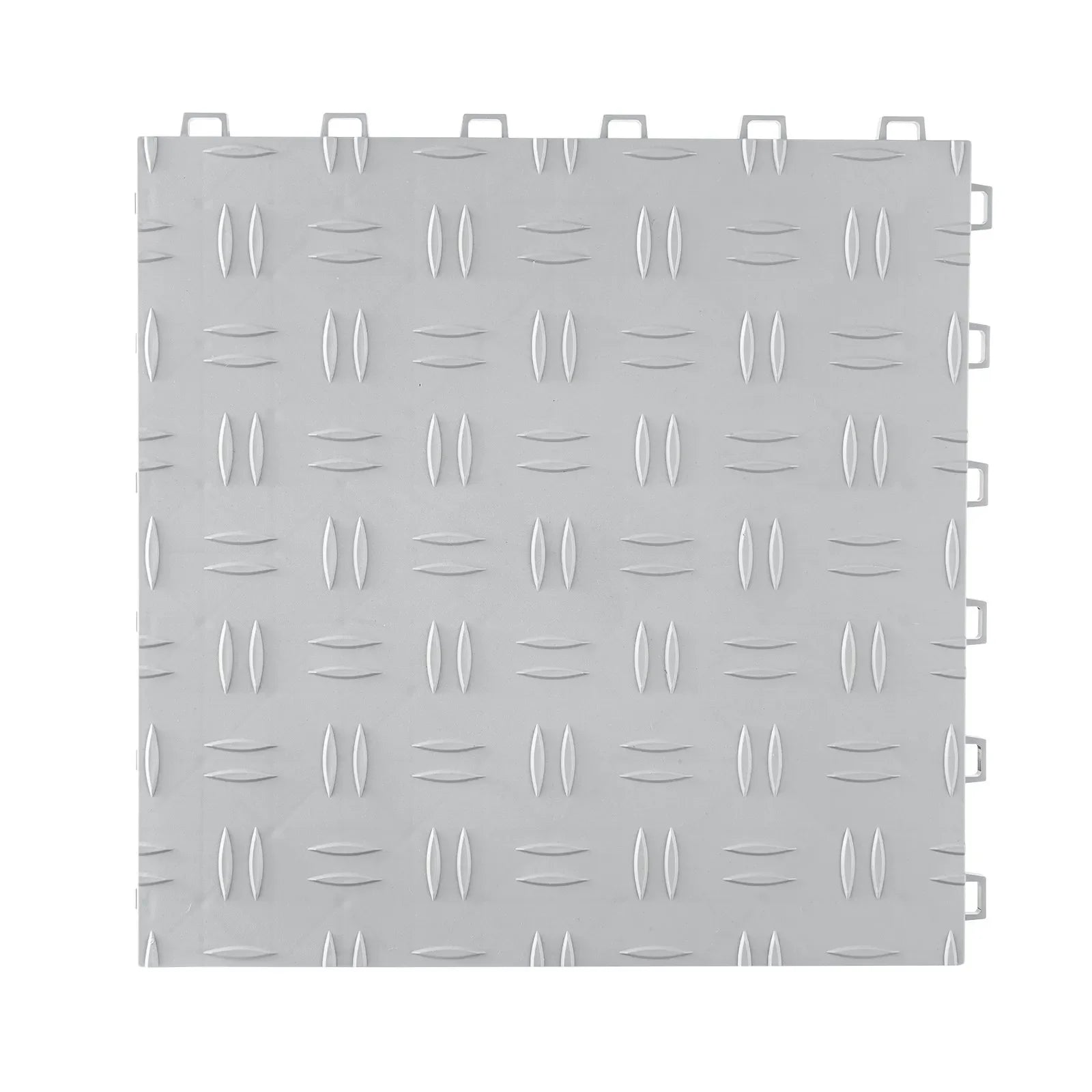 VEVOR Garage Tiles Interlocking, 12 x 12 x 0.53 inch 25 Pack Garage Floor Covering Tiles, Non-Slip Double-Sided Texture Garage Flooring Tiles, for Garages, Basements, Repair Shops, Silver