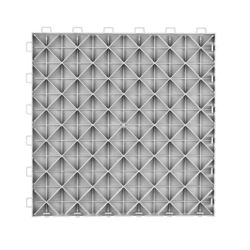 VEVOR Garage Tiles Interlocking, 12 x 12 x 0.53 inch 50 Pack Garage Floor Covering Tiles, Non-Slip Double-Sided Texture Garage Flooring Tiles, for Garages, Basements, Repair Shops, Silver
