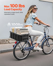 VEVOR Rear Bike Basket Large Bicycle Basket with Cargo Net Rainproof Cover Liner