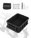 VEVOR Rear Bike Basket Large Bicycle Basket with Cargo Net Rainproof Cover Liner