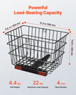 VEVOR Scooter Rear Basket Heavy Duty Mobility Basket with Handle 1 in Receiver