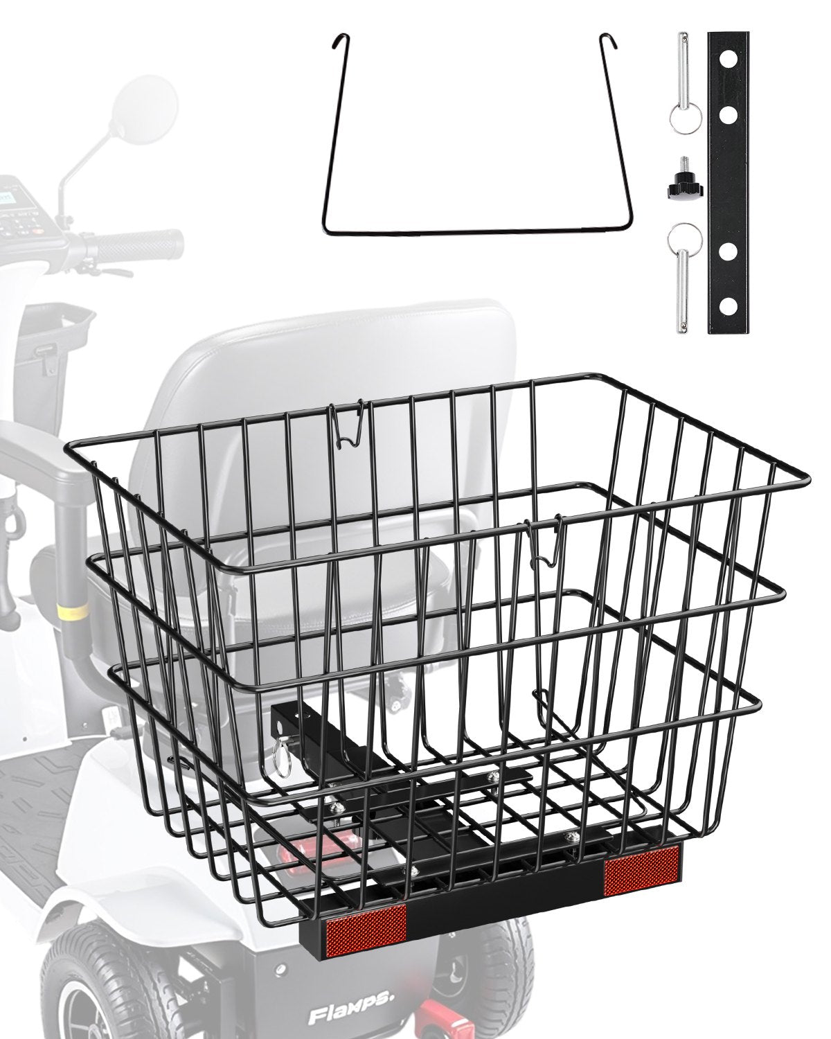 VEVOR Scooter Rear Basket Heavy Duty Mobility Basket with Handle 1 in Receiver