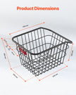 VEVOR Rear Bike Basket Metal Wire Bicycle Basket Reflective Tail Light Cover