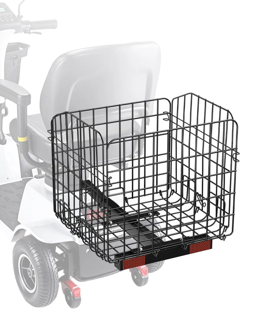 VEVOR Scooter Rear Basket Folding Basket 1-inch Receiver Pride Mobility Scooter