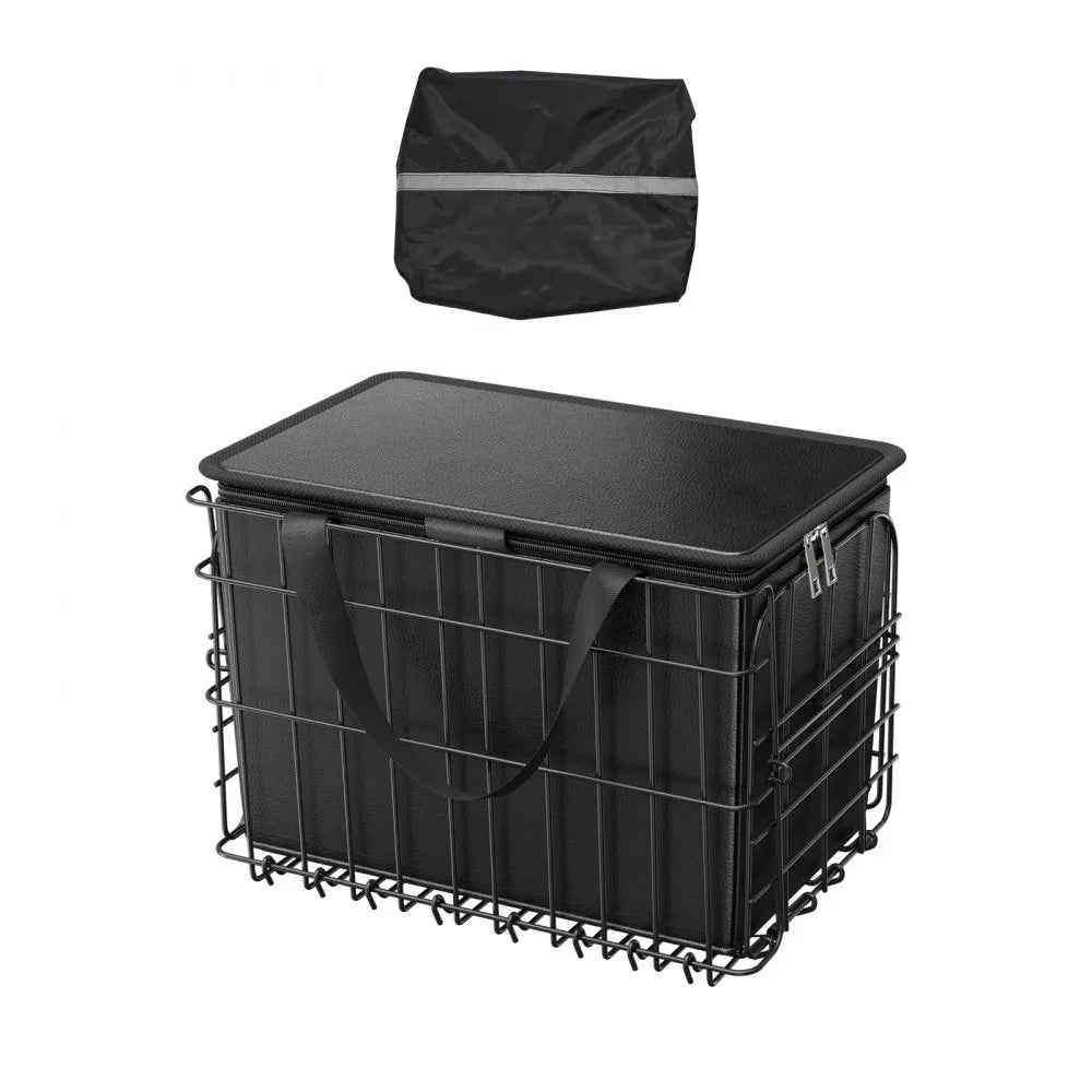 VEVOR Rear Bike Basket Folding Bicycle Basket Cargo Net Liner Waterproof Cover