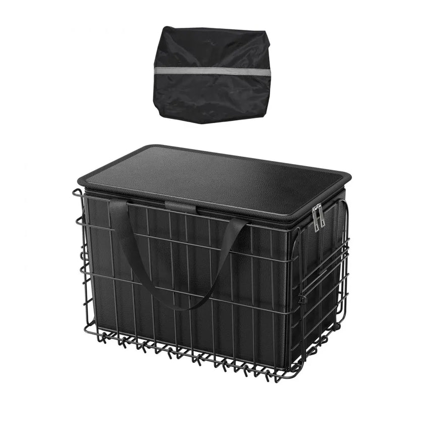 VEVOR Rear Bike Basket Folding Bicycle Basket Cargo Net Liner Waterproof Cover