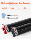 VEVOR Garage Door Torsion Springs Pair of 0.218 x 2 x 26 inch with Winding Bars