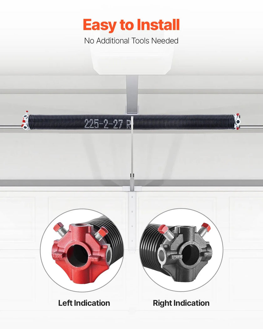 VEVOR Garage Door Torsion Springs Pair of 0.225 x 2 x 27 inch with Winding Bars
