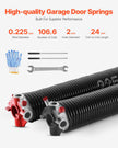 VEVOR Garage Door Torsion Springs Pair of 0.225 x 2 x 24 inch with Winding Bars