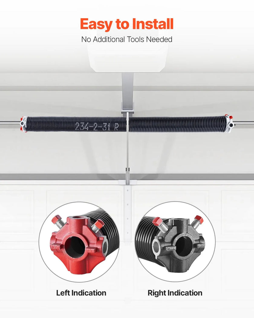 VEVOR Garage Door Torsion Springs Pair of 0.234 x 2 x 31 inch with Winding Bars