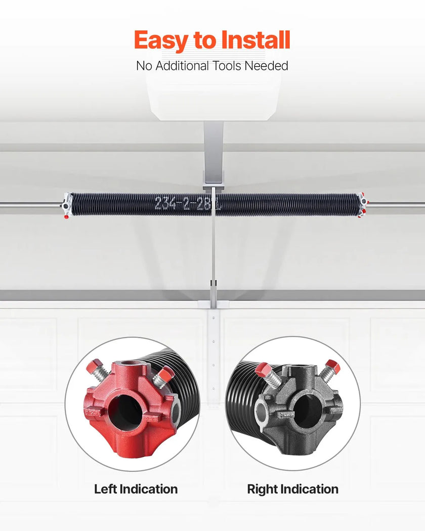 VEVOR Garage Door Torsion Springs Pair of 0.234 x 2 x 28 inch with Winding Bars