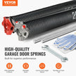 VEVOR Garage Door Torsion Springs, Pair of 0.25 x 2 x 30inch, 16000 Cycles, Garage Door Springs with Non-Slip Winding Bars, Gloves and Mounting Wrench, Electrophoresis Coated for Replacement