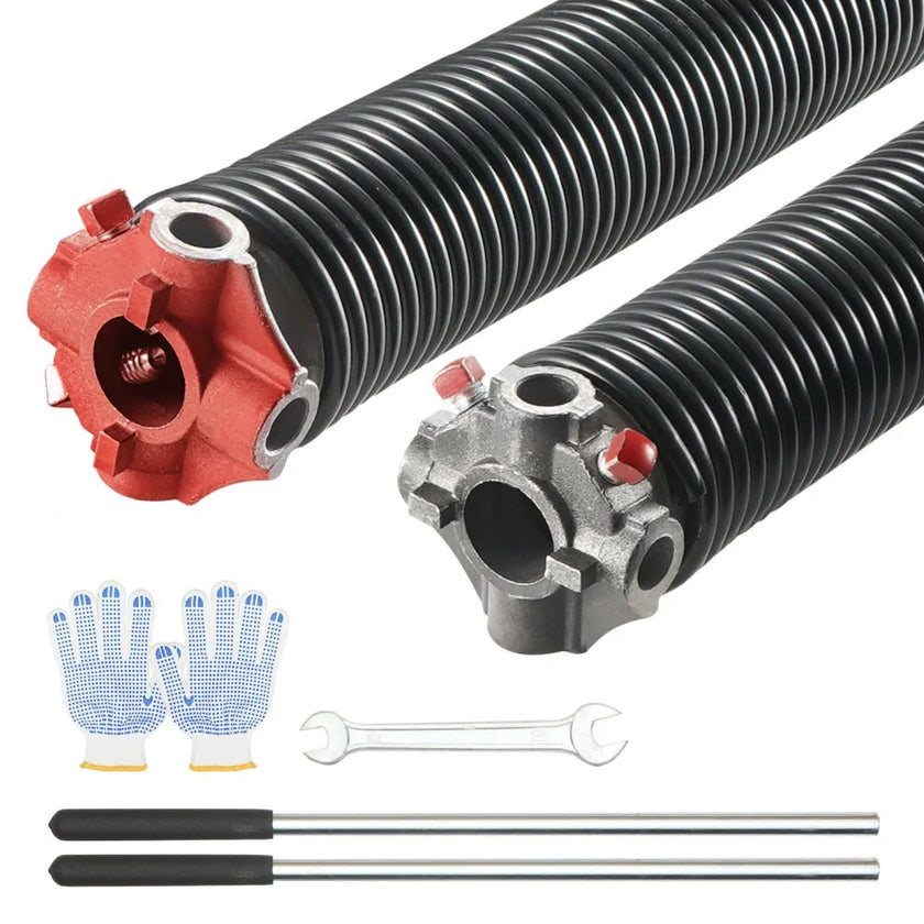VEVOR Garage Door Torsion Springs, Pair of 0.25 x 2 x 30inch, 16000 Cycles, Garage Door Springs with Non-Slip Winding Bars, Gloves and Mounting Wrench, Electrophoresis Coated for Replacement