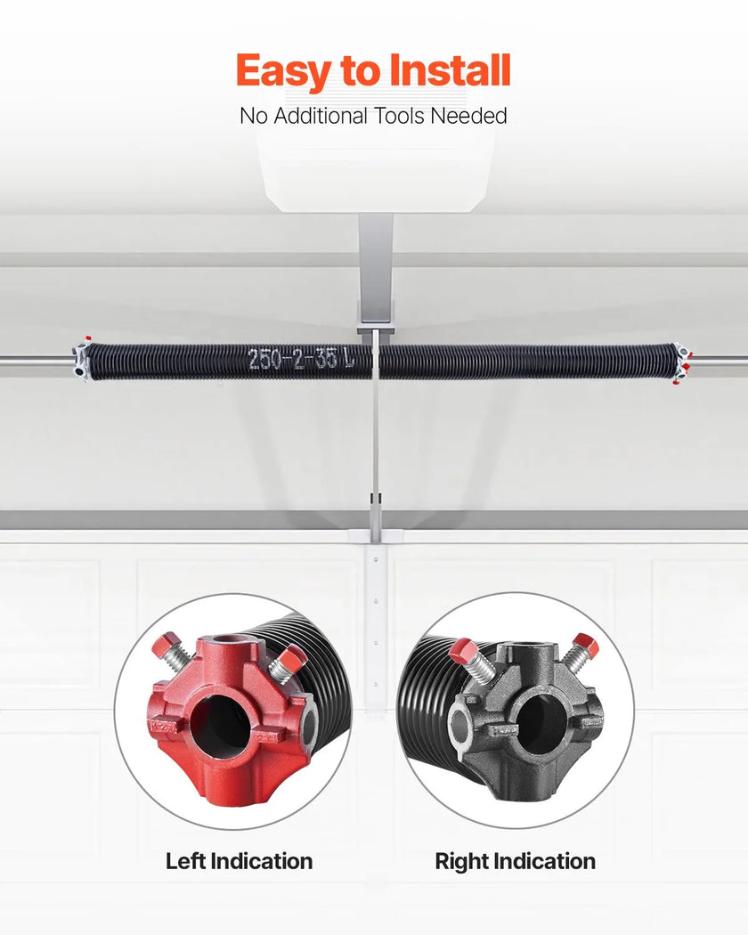 VEVOR Garage Door Torsion Springs Pair of 0.250 x 2 x 35 inch with Winding Bars