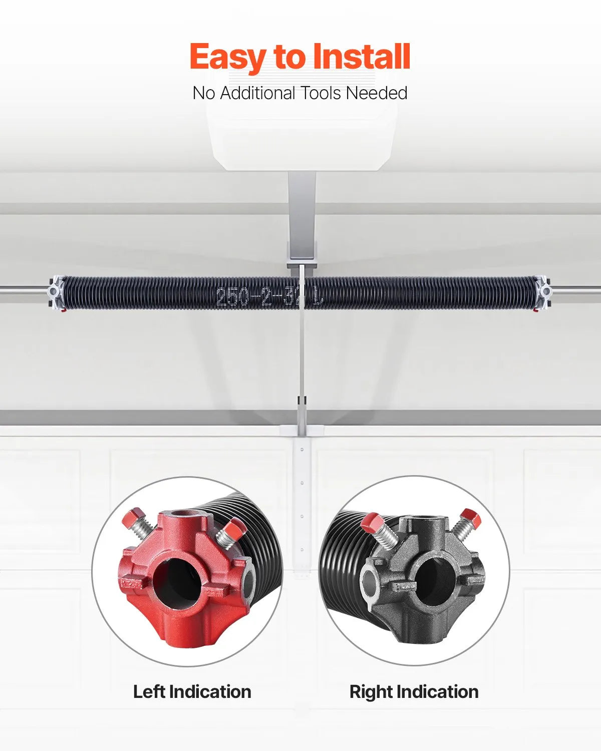 VEVOR Garage Door Torsion Springs Pair of 0.25 x 2 x 32 inch with Winding Bars
