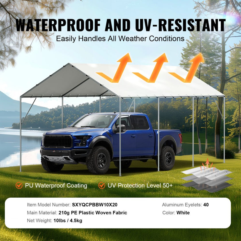 VEVOR 10x20FT Pop up Canopy with Removable Sidewalls, Instant Canopies Portable Gazebo & Wheeled Bag, UV Resistant Waterproof, Enclosed Canopy Tent for Outdoor Events, Patio, Backyard, Party, Parking