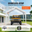 VEVOR Carport Replacement Canopy Cover 10 x 20 ft, Garage Top Tent Shelter Tarp Heavy-Duty Waterproof & UV Protected, Easy Installation with Ball Bungees,White (Only Top Cover, Frame Not Include)