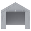 VEVOR Carport Replacement Canopy Cover Top + Side Wall 10 x 20 ft, Garage Tent Shelter Tarp Heavy-Duty Waterproof & UV Protected, Easy Installation with Ball Bungees,Gray (Frame Not Included)