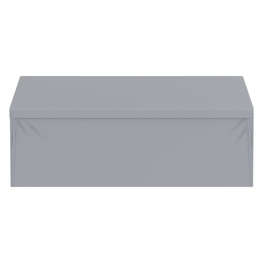 VEVOR Carport Replacement Canopy Cover Top + Side Wall 10 x 20 ft, Garage Tent Shelter Tarp Heavy-Duty Waterproof & UV Protected, Easy Installation with Ball Bungees,Gray (Frame Not Included)