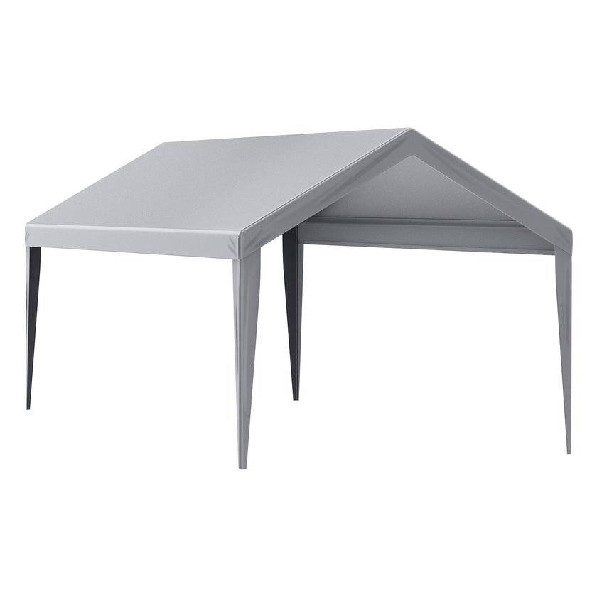 VEVOR Carport Replacement Canopy Cover 10 x 20 ft, Garage Top Tent Shelter Tarp Heavy-Duty Waterproof & UV Protected, Easy Installation with Ball Bungees,Grey (Only Top Cover, Frame Not Include)
