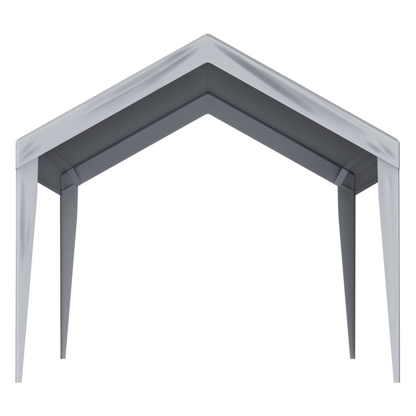 VEVOR Carport Replacement Canopy Cover 10 x 20 ft, Garage Top Tent Shelter Tarp Heavy-Duty Waterproof & UV Protected, Easy Installation with Ball Bungees,Grey (Only Top Cover, Frame Not Include)