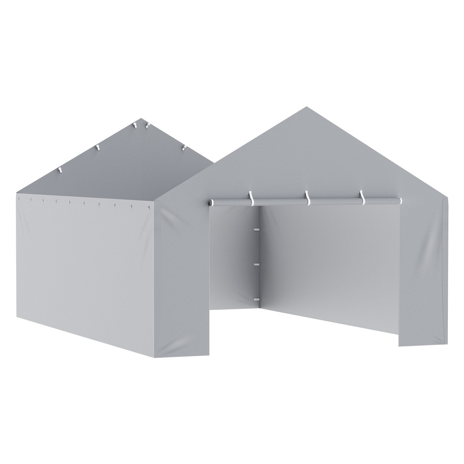 VEVOR Carport Replacement Canopy Cover Side Wall 13 x 20 ft, Garage Tent Shelter Tarp Heavy-Duty Waterproof & UV Protected, Easy Installation with Ball Bungees,Grey (Top and Frame Not Included)