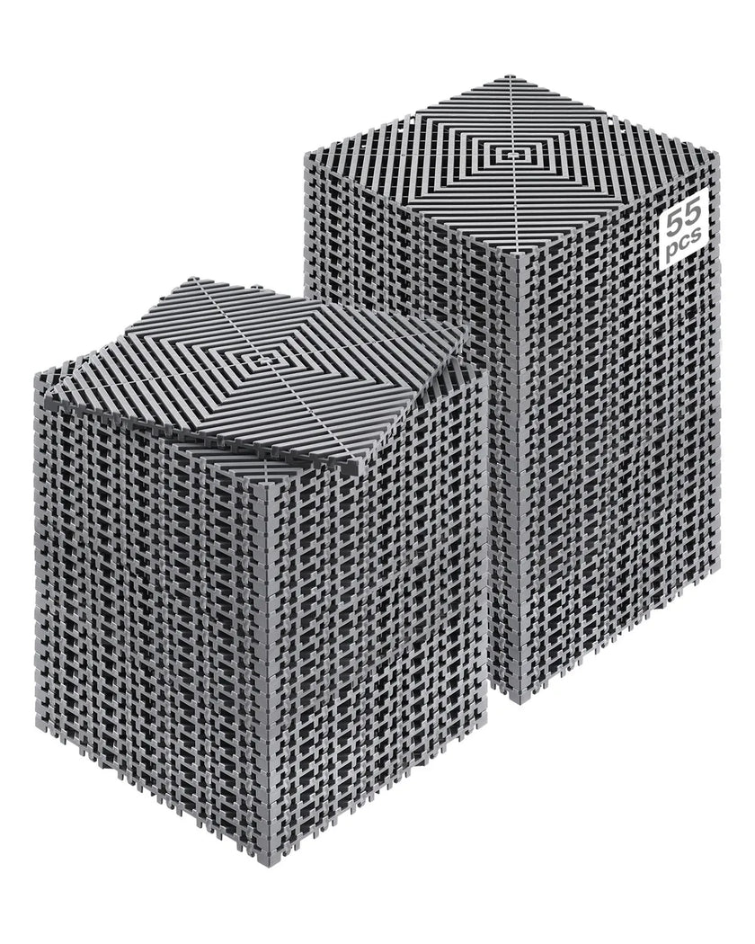 VEVOR Modular Drainage Mat Interlocking Floor Tile 12” x 12” Drainage Cushion