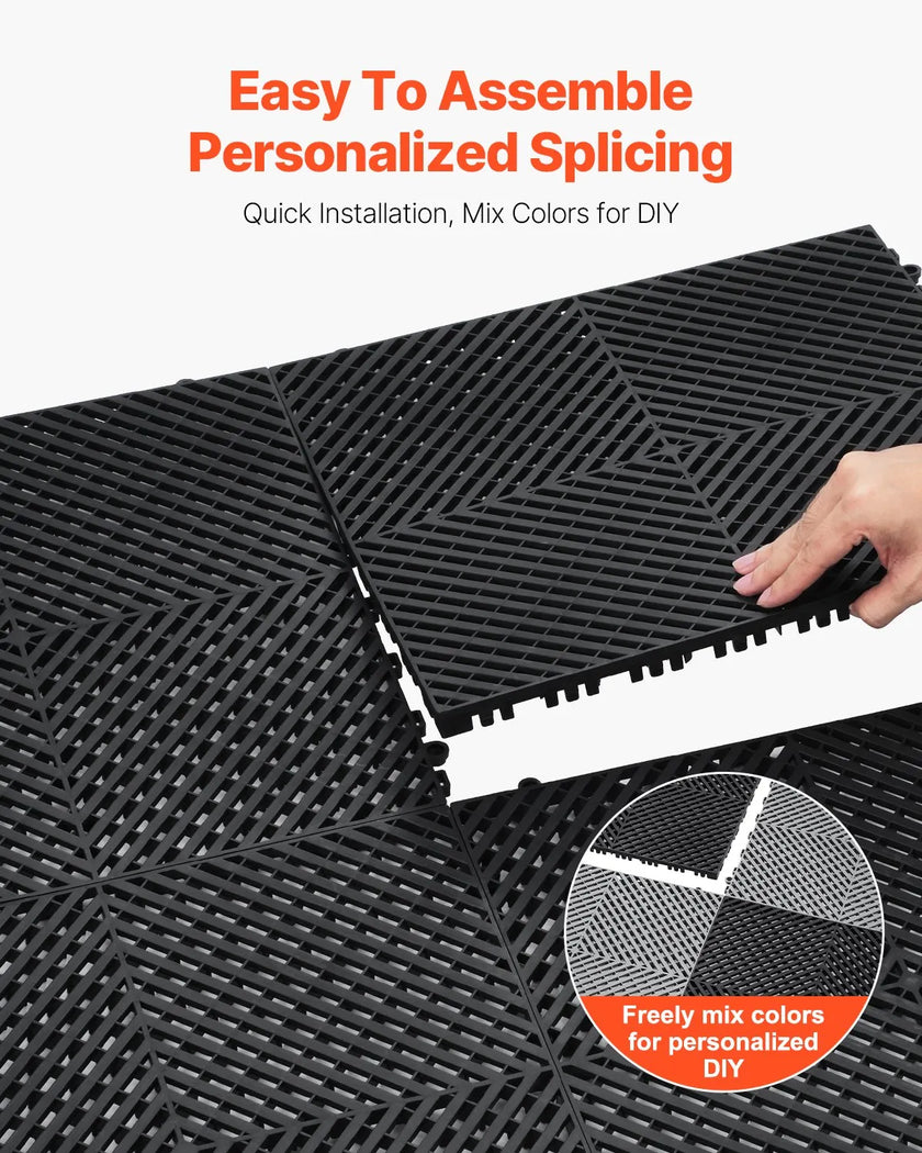 VEVOR Drainage Mat Modular Interlocking Cushion 15.7” x 15.7” Drainage Tile