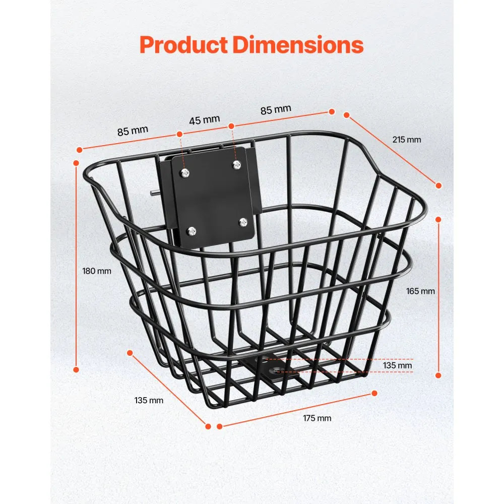 VEVOR Front Bike Basket Electric Scooter Basket with Fixed Bracket Kids/Adult