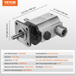 VEVOR Hydraulic Wood Log Splitter Pump 13GPM 2 Stage 3000PSI Hydraulic Gear Pump