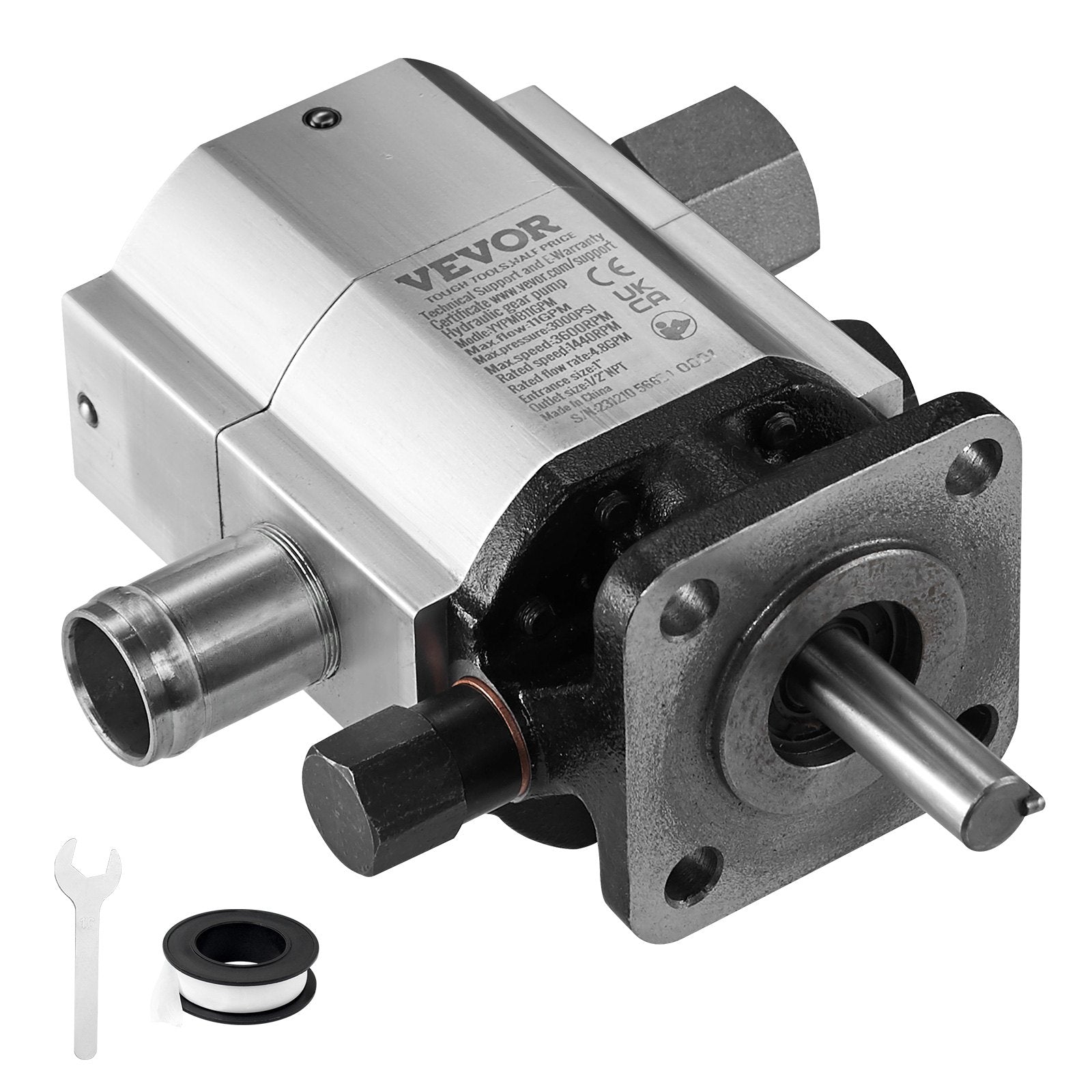 VEVOR Hydraulic Wood Log Splitter Pump 13GPM 2 Stage 3000PSI Hydraulic Gear Pump