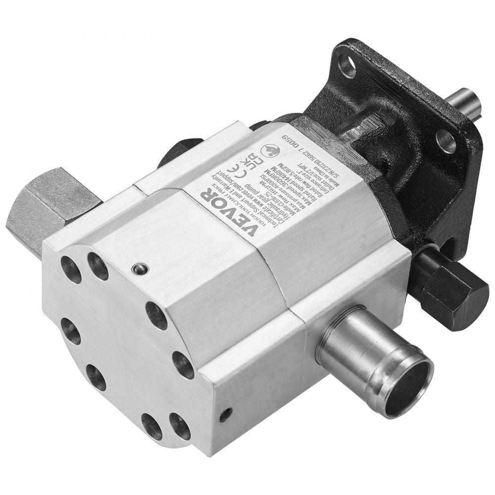 VEVOR Hydraulic Log Splitter Pump, 16GPM, 2 Stage 4000PSI Wood Log Splitter Pump, 1'' Inlet 1/2'' NPT Outlet 3600 RPM Aluminum Hydraulic Gear Pump, for Small Engine Mounting Log Splitters Snowplow