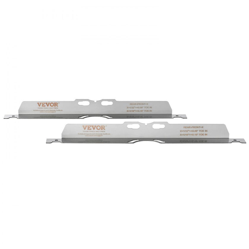 VEVOR Wheel Alignment Tool, 2-Pack Toe Alignment Toe Plates, Stainless Steel Wheel Alignment Tool Plate, Toe Angle Accurate Measurement, Includes 2 Measuring Tapes & Conversion Chart