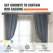 VEVOR Double Rod Curtain Rods, 36-72 inches(3-6ft) Adjustable Length, Black Double Curtain Rods with Round Finials, 1
