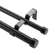 VEVOR Double Rod Curtain Rods, 36-72 inches(3-6ft) Adjustable Length, Black Double Curtain Rods with Cap Finials, 1