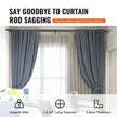 VEVOR Double Rod Curtain Rods, 72-144 inches(6-12ft) Adjustable Length, Black Double Curtain Rods with Cap Finials, 1