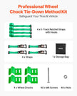 VEVOR Wheel Chock Tie-Down Kit, Chock-Style Trailer Tie Down Strap, Car Tie Down Kit with Buckle, Break Strength 4380 lbs & Working Load 1460 lbs Motorcycle Tie-Down System E-Hooks for ATVs, UTVs