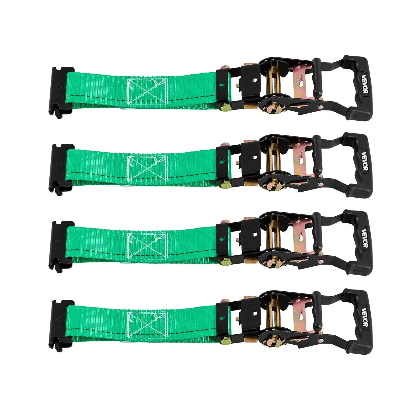 VEVOR Wheel Chock Tie-Down Kit, Chock-Style Trailer Tie Down Strap, Car Tie Down Kit with Buckle, Break Strength 4380 lbs & Working Load 1460 lbs Motorcycle Tie-Down System E-Hooks for ATVs, UTVs