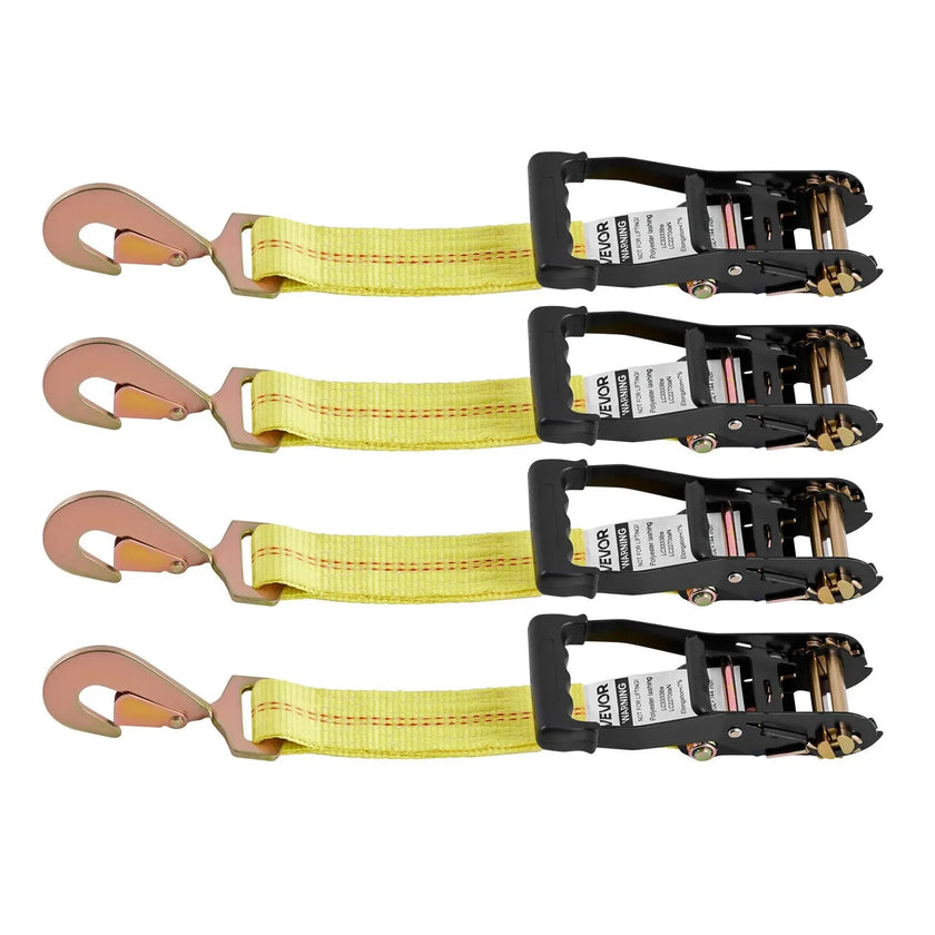 VEVOR Wheel Chock Tie-Down Kit, Tire-Style Trailer Tie Down Strap, Car Tie Down Kit with Spring Hook, Break Strength 10009 lbs & Working Load 3333 lbs Motorcycle Tie-Down System for ATV, SUV, Trailer