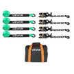 VEVOR Wheel Chock Tie-Down Kit, Tire-Style Tow Dolly Strap, Car Tie Down Kit with Heavy-Duty Hook, Break Strength 10009 lbs & Working Load 3333 lbs Motorcycle Tie-Down System with O-Ring for ATV, SUV