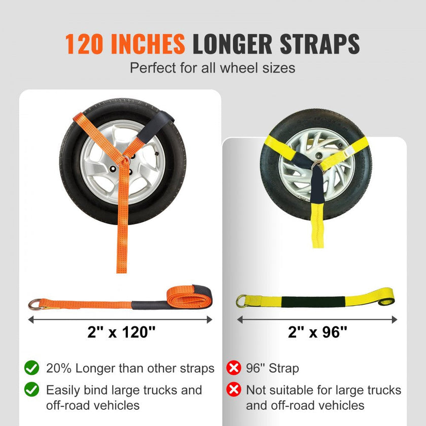 VEVOR Ratchet Tie Down Straps Kit, Lasso Style 2