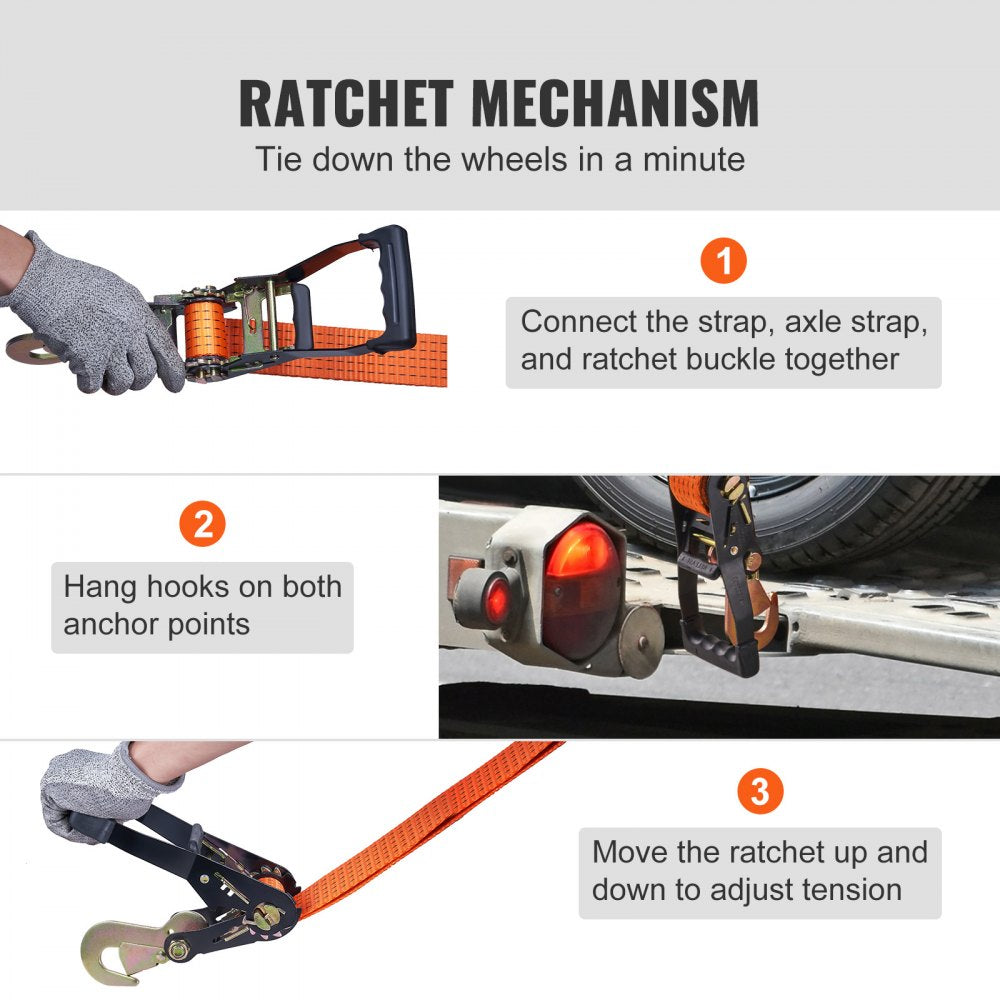 VEVOR Ratchet Tie Down Straps Kit, Lasso Style 2