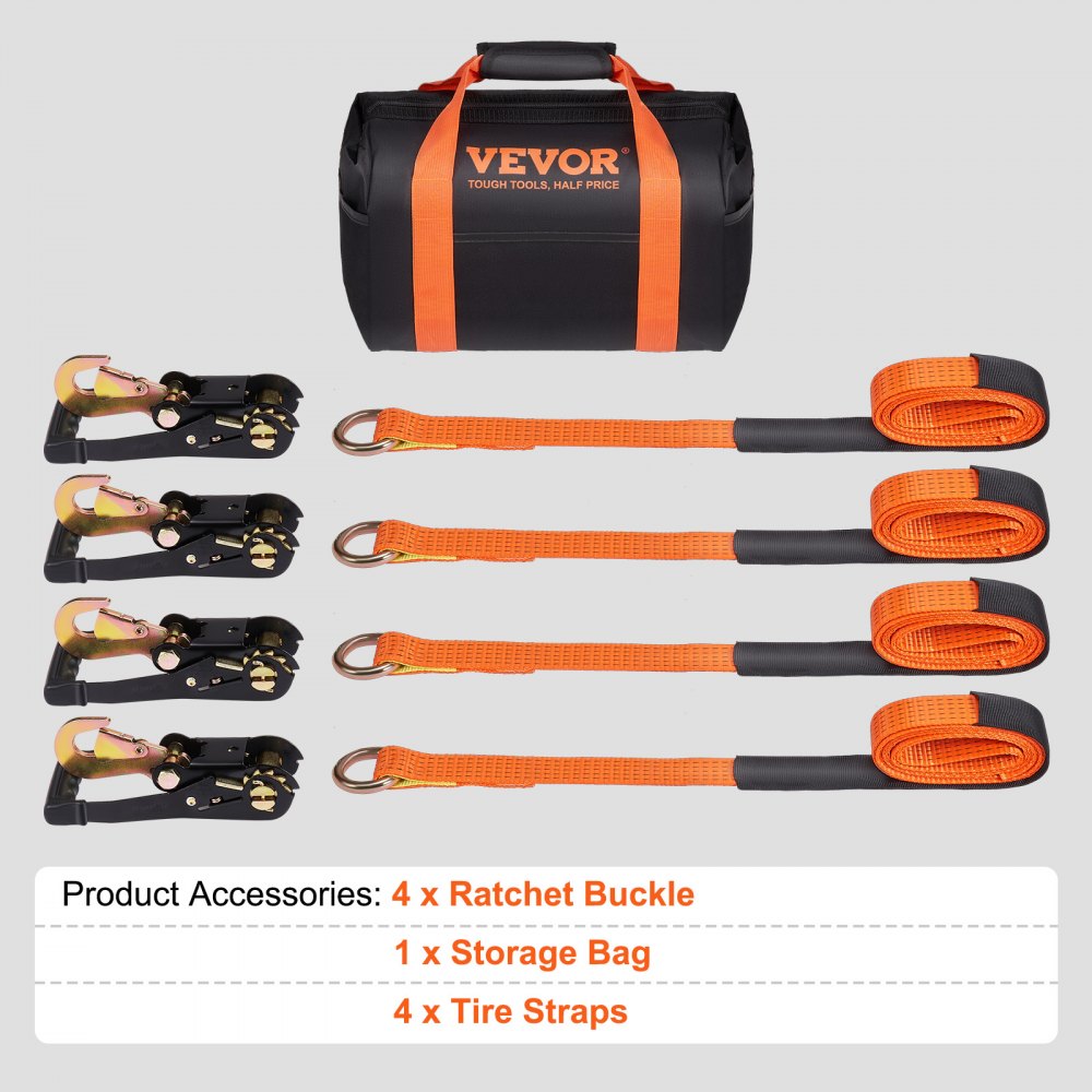 VEVOR Ratchet Tie Down Straps Kit, Lasso Style 2