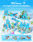 VEVOR Magnetic Blocks 150 PCS Glacier Castle Set STEM Montessori Sensory Toys