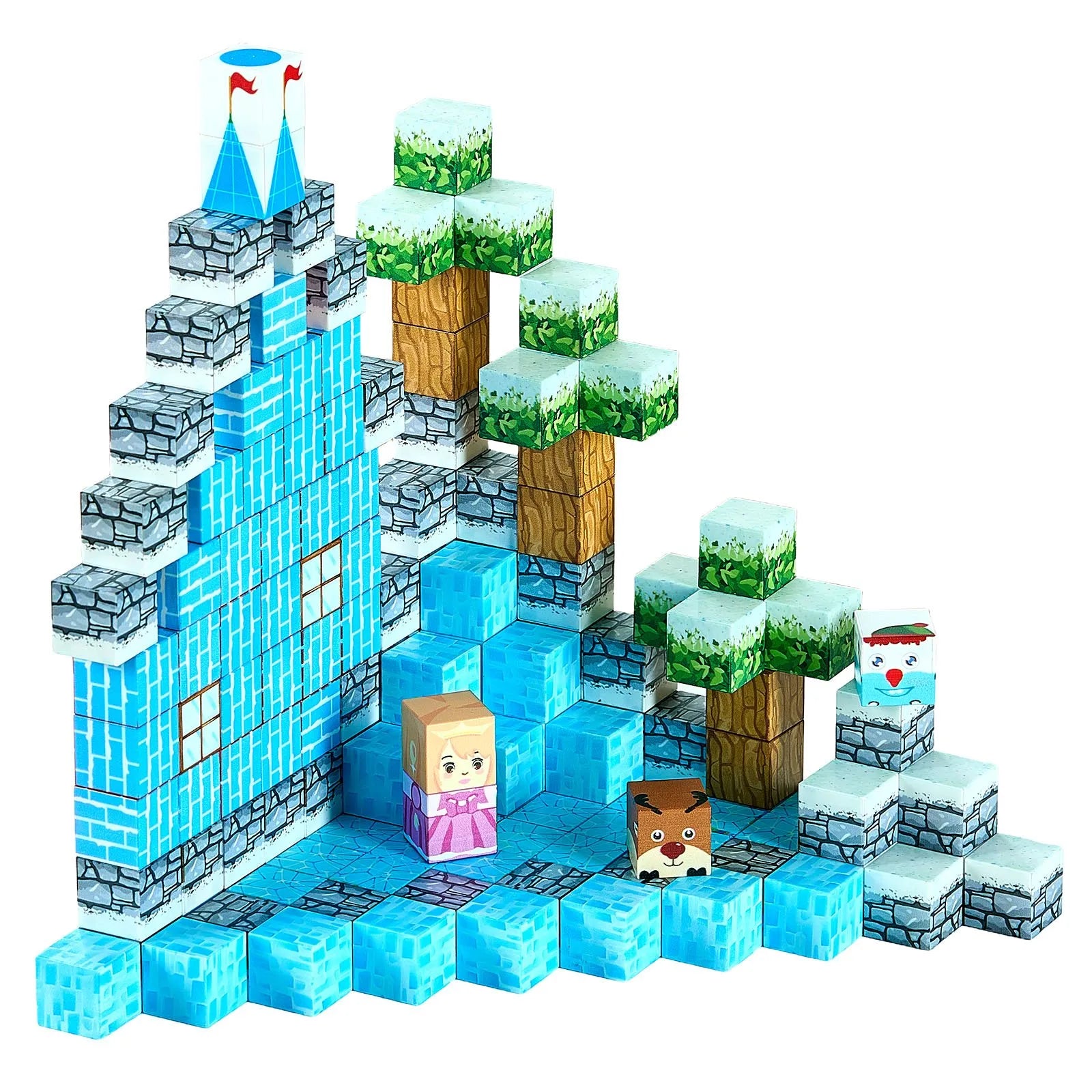 VEVOR Magnetic Blocks 150 PCS Glacier Castle Set STEM Montessori Sensory Toys