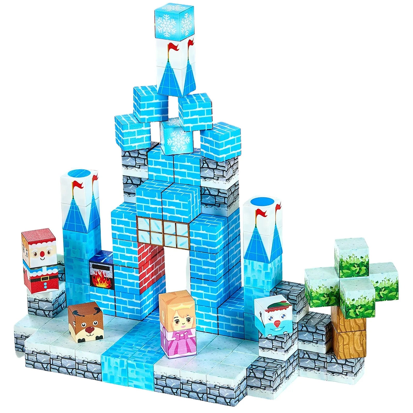 VEVOR Magnetic Blocks 150 PCS Glacier Castle Set STEM Montessori Sensory Toys